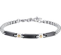 Luca Barra BRACCIALE UOMO IN ACCIAIO E CERAMICA NERA