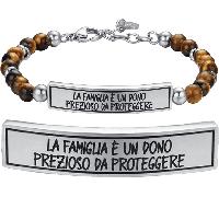 Luca Barra BRACCIALE UOMO IN ACCIAIO LA FAMIGLIA È UN DONO PREZIOSO DA PROTEGGERE