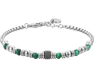 Luca Barra BRACCIALE UOMO IN ACCIAIO MALACHITE VERDE