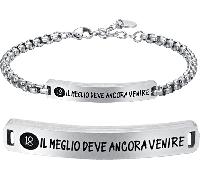 Luca Barra BRACCIALE UOMO IN ACCIAIO PIASTRA 18 IL MEGLIO DEVE ANCORA VENIRE