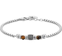 Luca Barra BRACCIALE UOMO IN ACCIAIO PIETRE OCCHIO DI TIGRE