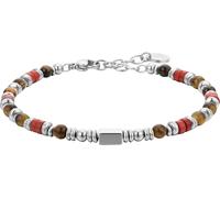 Luca Barra BRACCIALE UOMO IN ACCIAIO PIETRE OCCHIO DI TIGRE