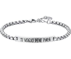 Luca Barra BRACCIALE UOMO IN ACCIAIO TI VOGLIO BENE PAPA'