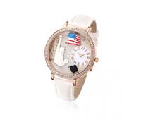 Luca Barra Orologio con IP Rosa E Cinturino Bianco - U.S.A.