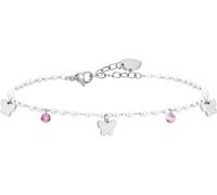 Luca Barra CAVIGLIERA DONNA IN ACCIAIO PERLE E FARFALLE