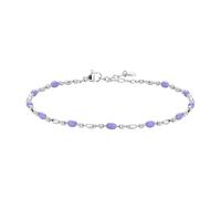Luca Barra Cavigliera in Acciaio da Donna, Perline Viola e Argento, Stile Elegante, CV185