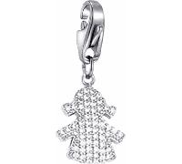 Luca Barra CHARM BIMBA IN ACCIAIO IP GOLD CON CRISTALI BIANCHI, Oro