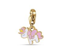 Luca Barra Charm da Donna Charm con Unicorno Realizzato in Acciaio di Colore Oro e Smalto. Lunghezza 12mm. La referenza è ch220