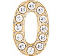 Luca Barra CHARM IN ACCIAIO IP GOLD NUMERO CON CRISTALLI BIANCHI, Oro / 6