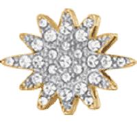 Luca Barra CHARM IN ACCIAIO IP GOLD SOLE CON CRISTALLI BIANCHI