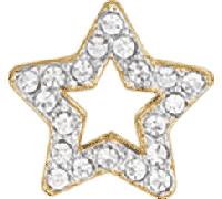 Luca Barra CHARM STELLA IN ACCIAIO IP GOLD CON CRISTALLI BIANCHI