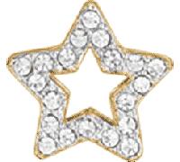 Luca Barra CHARM STELLA IN ACCIAIO IP GOLD CON CRISTALLI BIANCHI