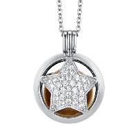 Luca Barra COLLANA CHIAMA ANGELI IN ACCIAIO CON STELLA CON CRISTALLI BIANCHI, Argento