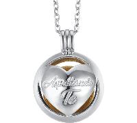 Luca Barra COLLANA CHIAMA ANGELI IN ACCIAIO IP GOLD CON CUORE, Argento