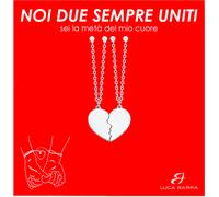 Doppia Collana Luca Barra CK1969 In Acciaio Con Cuore Diviso