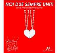 Doppia Collana Luca Barra CK1969 In Acciaio Con Cuore Diviso