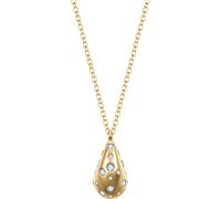 Luca Barra COLLANA DONNA GOCCIA IN ACCIAIO E IP GOLD CON CRISTALLI BIANCHI