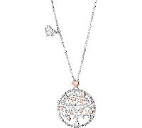 Luca Barra COLLANA DONNA IN ACCIAIO, ALBERO DELLA VITA CON CUORI ROSE'