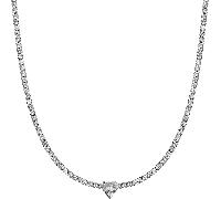 Luca Barra COLLANA DONNA IN ACCIAIO CON CRISTALLI BIANCHI E CUORE CRISTALLO, Argento