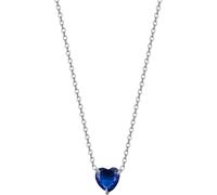 Luca Barra COLLANA DONNA IN ACCIAIO CON CUORE CRISTALLO BLU