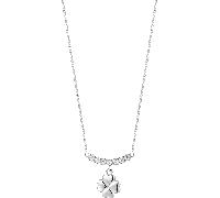 Luca Barra COLLANA DONNA IN ACCIAIO CON QUADRIFOGLIO E ZIRCONI BIANCHI
