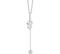 Luca Barra COLLANA DONNA IN ACCIAIO CON SERPENTE E CRISTALLO BIANCO