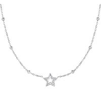 Luca Barra COLLANA DONNA IN ACCIAIO CON STELLA E PUNTI LUCE IN ZIRCONE BIANCO