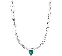 Luca Barra COLLANA DONNA IN ACCIAIO CON ZIRCONE VERDE