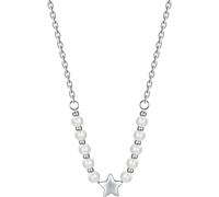 Luca Barra COLLANA DONNA IN ACCIAIO E PERLE BIANCHE CON STELLA