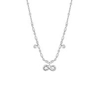 Luca Barra Collana Donna in Acciaio Inossidabile con Ciondolo Infinito e Zirconi, Argento, 45 cm, Stile Contemporaneo