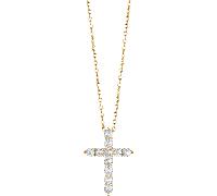 Luca Barra COLLANA DONNA IN ACCIAIO IP GOLD CON CROCE CON CRISTALLI BIANCHI