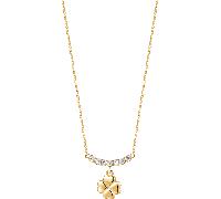 Luca Barra COLLANA DONNA IN ACCIAIO IP GOLD CON QUADRIFOGLIO E ZIRCONI BIANCHI