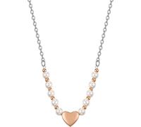 Luca Barra COLLANA DONNA IN ACCIAIO IP GOLD E PERLE BIANCHE CON CUORE IP ROSE