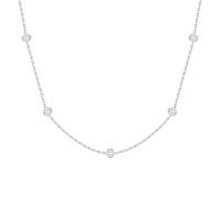 Luca Barra Collana in Acciaio con Cristalli Rosa, Stile Elegante, Modello JC175