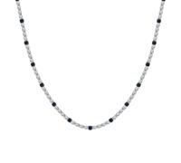 Luca Barra Collana in Acciaio per Uomo, Bicolore Argento e Nero, Modello CL370