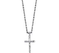 Luca Barra COLLANA UOMO IN ACCIAIO CON CROCIFISSO, Argento