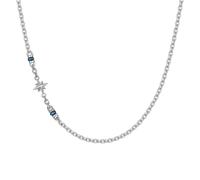 Luca Barra Collana Uomo in Acciaio, con Stella Polare e Perline Blu, Modello CL375