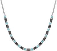 Luca Barra COLLANA UOMO IN ACCIAIO PIETRE GRIGIE E TURCHESI