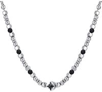 Luca Barra COLLANA UOMO IN ACCIAIO ROSA DEI VENTI IP NERO
