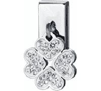 Luca Barra DROP DONNA QUADRIFOGLIO IN ACCIAIO CON CRISTALLI BIANCHI