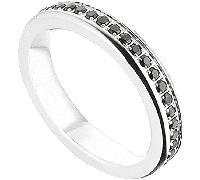 Luca Barra FEDINA DONNA E UOMO IN ACCIAIO CON CRISTALLI NERI, Argento / 17