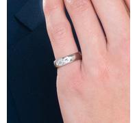 Luca Barra FEDINA DONNA E UOMO IN ACCIAIO CON INFINITO CON CRISTALLI BIANCHI, Argento / 11