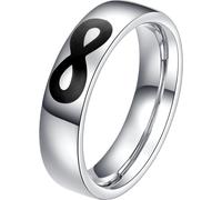 Luca Barra FEDINA DONNA E UOMO IN ACCIAIO CON INFINITO CON SMALTO NERO, Argento / 21