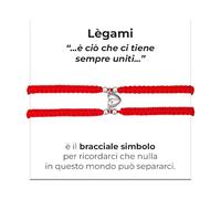 Luca Barra - Luca Barra bracciali donna e uomo in corda coreana rossa con cuore calamitato BK2943 - BK2943