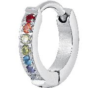 Luca Barra MONO ORECCHINO DONNA IN ACCIAIO CON ZIRCONI MULTICOLOR