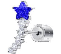 Luca Barra MONO ORECCHINO DONNA IN ACCIAIO STELLA E CRISTALLI BIANCHI