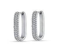 Orecchini Donna Luca Barra A Cerchio Ovale Con Strass Bianchi OK1244