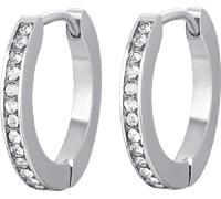 Orecchini Donna Luca Barra In Acciaio A Cerchio Con Strass OK1238