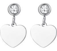 Luca Barra ORECCHINI DONNA IN ACCIAIO CON CUORE E ZIRCONE BIANCO