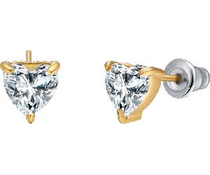 Luca Barra ORECCHINI DONNA IN ACCIAIO E IP GOLD CON CUORE CRISTALLO BIANCO